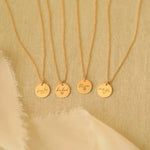 Load image into Gallery viewer, 14kt Gold Plated Message/Fingerprint Round Charm Necklace - Inaya Accessories