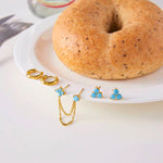 Load image into Gallery viewer, 18K Gold Plated 3pc Turquoise stud Layered Earring set, Luna