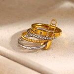 Load image into Gallery viewer, 18K Gold Plated Modern Style Ring, Luxe