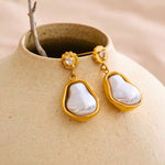 Load image into Gallery viewer, 18K Gold Plated Baroque Pearl Drop Earrings, Sana