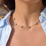 Load image into Gallery viewer, 18K Gold Plated Dainty Crystal Choker Necklace, Valerie