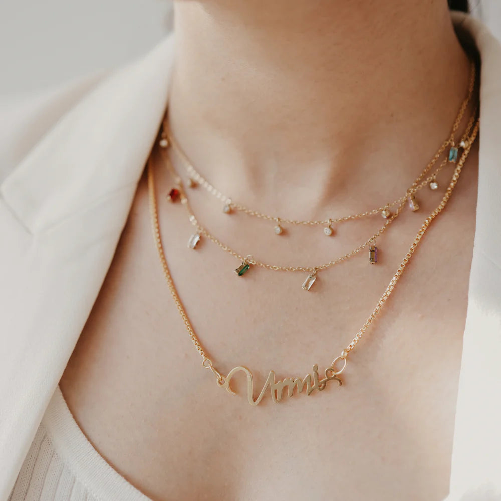 18kt gold plated rhinestone necklace, nia