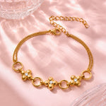 Load image into Gallery viewer, 18K Gold Plated Flower Charm Bracelet, Cecilia