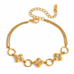 Load image into Gallery viewer, 18K Gold Plated Flower Charm Bracelet, Cecilia