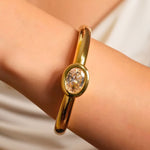Load image into Gallery viewer, 18K Gold Plated Open Cuff Bracelet, Napes (big size)