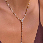 Load image into Gallery viewer, 18K Gold Plated Minimalist Lariat Chain Necklace, Betty