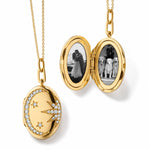 Load image into Gallery viewer, 18K Gold Plated Starry Oval Locket Necklace, Vani