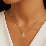 Load image into Gallery viewer, 18kt Gold Plated Versatile Little Swan Diamond Studded Necklace, Diva