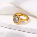 Load image into Gallery viewer, 18K Gold Plated Minimalist Crystal Band, Blaze