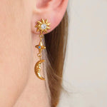 Load image into Gallery viewer, 18K Gold Plated Crystal Drop earring, Carol