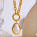 Load image into Gallery viewer, 18K Gold Plated Baroque Pearl Necklace, Mist
