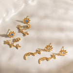 Load image into Gallery viewer, 18K Gold Plated Celestial Star Stud Earring, Astra