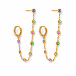 Load image into Gallery viewer, 18K Gold Plated Multi-Color Drop Earrings, ilsa