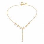 Load image into Gallery viewer, 18K Gold Plated Crystal Lariat Necklace, Kia