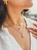 Load image into Gallery viewer, 18kt Gold Plated Minimalistic Cubic Zirconia Sun Necklace, Diana