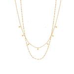 Load image into Gallery viewer, 18kt Gold Plated Double Layered Beaded Diamond Necklace, Mia - Inaya Accessories