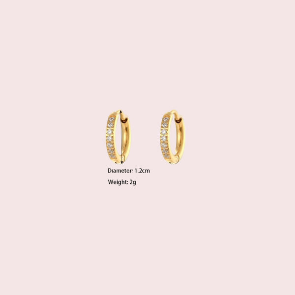 18 KT Gold Plated Dainty Piercing Huggies, Pari - Inaya Accessories