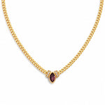 Load image into Gallery viewer, 18K Gold Plated Marquise Stone Snake Chain Necklace, Soni