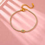 Load image into Gallery viewer, 18K Gold Plated Evil Eye Tennis Bracelet, Finn