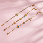 Load image into Gallery viewer, 18K Gold Plated Whimsical Star Link Bracelet, Starlit