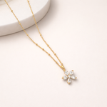 Load image into Gallery viewer, 18kt Gold Plated Rolo Chain Dainty Daisy Flower Pendant Necklace, Lorelai (Pre-order)