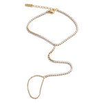 Load image into Gallery viewer, 18K Gold Plated Tennis Finger Bracelet, Esha