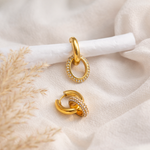 Load image into Gallery viewer, 18KT Gold Plated Zircon Insert Huggies, Pritika