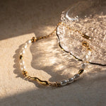 Load image into Gallery viewer, 18kt Gold Plated Glass Pearl Beads Chain Bracelet, Harper - Inaya Accessories
