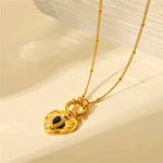 Load image into Gallery viewer, 18K Gold Plated Hammered Heart Necklace, Rumi