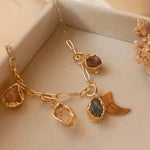 Load image into Gallery viewer, Druzy Link Charm Necklace - Inaya Accessories