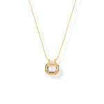 Load image into Gallery viewer, 18K Gold Plated Square Crystal Pendant Chain Necklace, Monaco