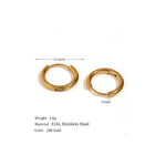 Load image into Gallery viewer, 18kt Gold Plated Minimal Round Hoops, Sudha - Inaya Accessories
