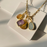 Load image into Gallery viewer, Druzy Link Charm Necklace - Inaya Accessories