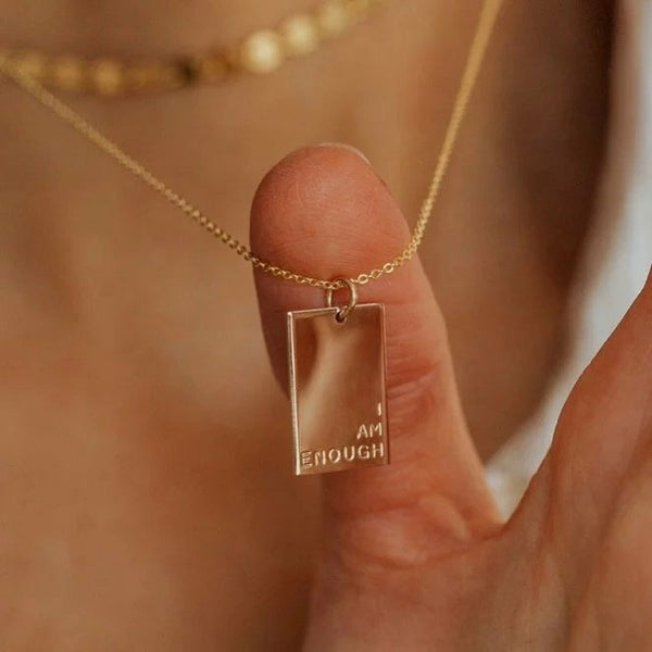 14kt Gold Plated Customised Message/Fingerprint Necklace - Inaya Accessories