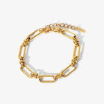 Load image into Gallery viewer, 18kt Gold Plated Paperclip Statement Bracelet, Catalina - Inaya Accessories