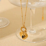 Load image into Gallery viewer, 18K Gold Plated Hammered Heart Necklace, Rumi