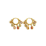 Load image into Gallery viewer, 18K Gold Plated Multi-Color Gemstone Hoop Earring, Lara
