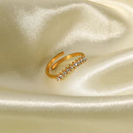 Load image into Gallery viewer, 18kt Gold Plated Zircon Studded Crown Ring, Crown