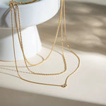 Load image into Gallery viewer, 18K Gold Plated Dainty Layered Necklace, Dua