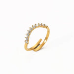 Load image into Gallery viewer, 18kt Gold Plated Zircon Studded Crown Ring, Crown