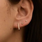 Load image into Gallery viewer, 18KT Gold Plated Dainty Zircon Studded Rectangular Stainless Steel Waterproof Earrings, Maisha