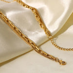 Load image into Gallery viewer, 18kt Gold Plated Triple Layered Snake Paperclip Necklace, Hailey - Inaya Accessories
