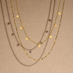 Load image into Gallery viewer, 18Kt Gold Plated diaomond beaded double layered necklace