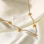 Load image into Gallery viewer, 18kt Gold Plated Butterfly Choker Cubic Zirconia Charm Necklace, Titly
