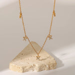 Load image into Gallery viewer, 18kt Gold Plated Butterfly Choker Cubic Zirconia Charm Necklace, Titly
