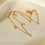 Load image into Gallery viewer, 18kt Gold Plated Butterfly Choker Cubic Zirconia Charm Necklace, Titly