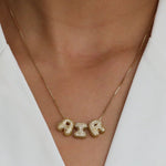 Load image into Gallery viewer, 18KT Gold Plated Waterproof Statement Diamond Bubble Name Necklace