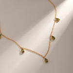 Load image into Gallery viewer, 18kt Gold Plated Green Waterdrop Cubic Zirconia Necklace, Claire Dunphy
