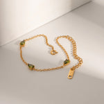 Load image into Gallery viewer, 18kt Gold Plated Green Waterdrop Cubic Zirconia Bracelet, Haley Dunphy
