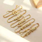Load image into Gallery viewer, Personalised 18KT Gold Plated Waterproof Plain Bubble Initial Name Bracelet